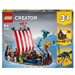 LEGO® Creator 3 en 1 31132 Le bateau viking et le serpent de Midgard