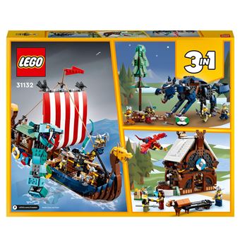LEGO Creator 3-en-1 Le Bateau Viking et le Serpent de Midgard 31132 LEGO :  la boîte à Prix Carrefour