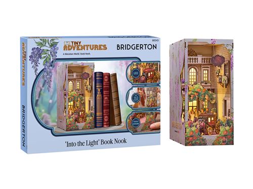 Revell Book Nook - Kit DIY à construire Maquette 3D Serre Livre - Tiny Adventures - Bridgerton - Dans la lumière - LED