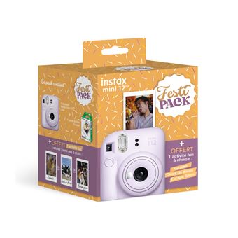 Pack Festi Appareil photo instantané Fujifilm Instax Mini 12 Lilas + Pack de film 10 vues + 1 coupon offre - 1