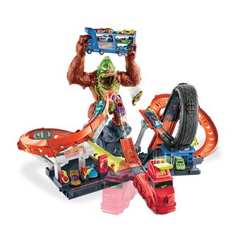 Attaque du Gorille Géant Hot Wheels avec 1 voiture incluse