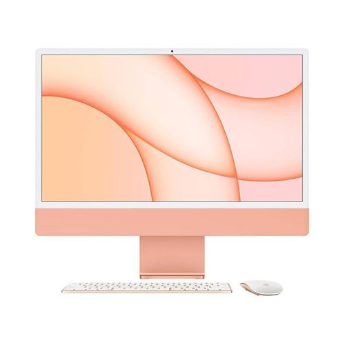 Apple iMac 24 écran retina 4,5K 256 Go SSD 8 Go RAM Puce M1 CPU 8 cœurs GPU 8 cœurs Orange Reconditionné