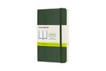 Carnet classique format de poche Moleskine à pages blanches couverture souple Vert