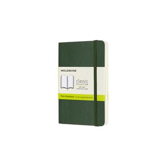 Carnet classique format de poche Moleskine à pages blanches couverture souple Vert