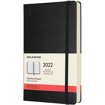 Agenda journalier Moleskine Grand format Couverture rigide 2022 Noir