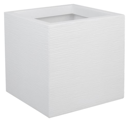 Eda Pot De Fleur Carré Graphit Upblanc Cerusé