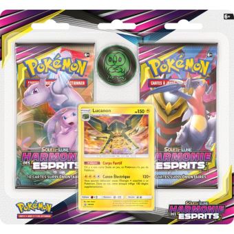 Carte à collectionner Asmodée Pack de 2 boosters Pokémon Soleil et Lune 11 Harmonie de Esprits