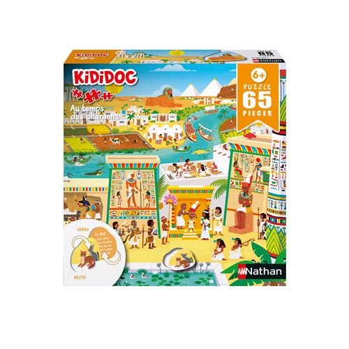 Puzzle 65 pièces Nathan Kididoc Pharaons