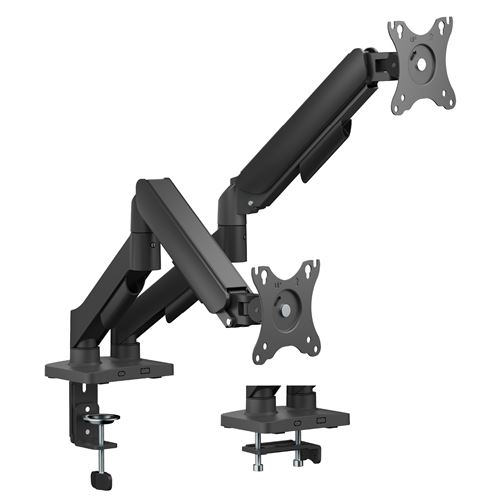 Double bras support mécanique T'nB Ergo Noir pour moniteur de 17" à 32"
