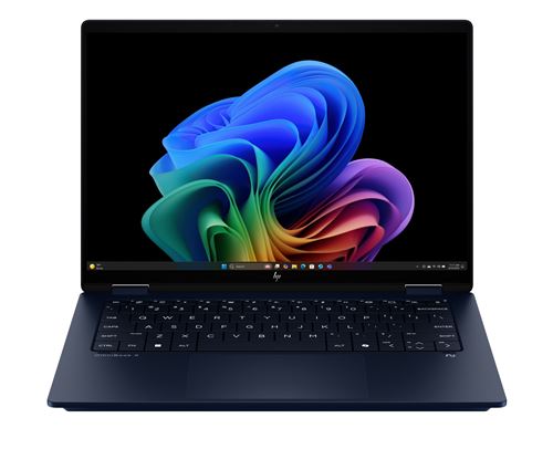 PC 2 en 1 HP OmniBook X Flip NGAI 14-fm0000nf 14 Ecran tactile Copilot+ Intel® Core™ Ultra 7 32 Go RAM 1 To SSD Bleu atmosphérique