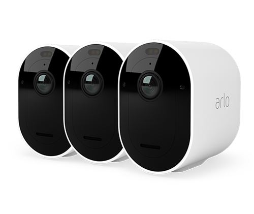 Pack de 3 caméras de surveillance connectées Arlo Pro 5 Spotlight intérieure-extérieure Blanc