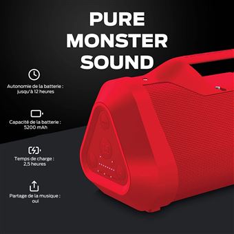 Enceinte sans fil Bluetooth Monster Cable Monster Blaster V3.0 Rouge