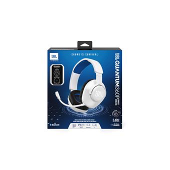 Casque gaming sans fil Bluetooth JBL Quantum 360 P pour Playstation Blanc et Bleu