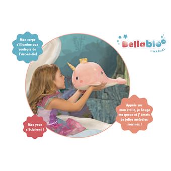 Peluche Gipsy Bellabloo le Narval musical et lumineux 35 cm