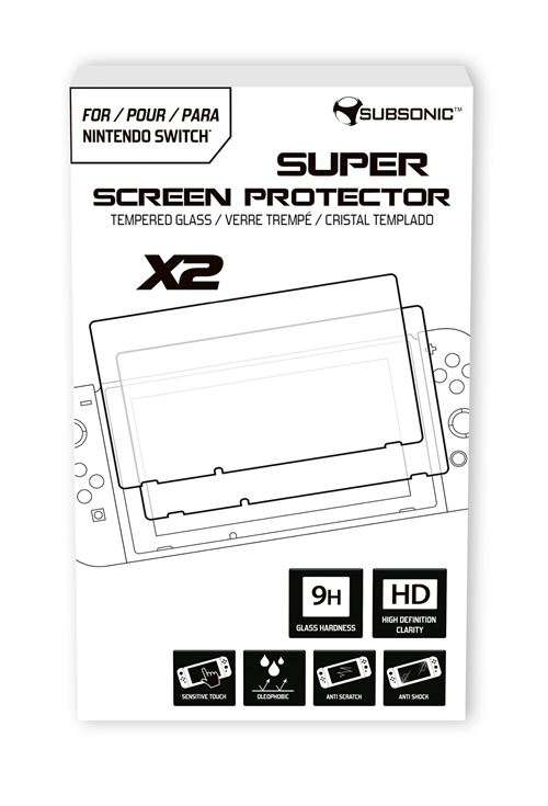 Pack de 2 protections d'écran Subsonic pour Nintendo Switch Transparent