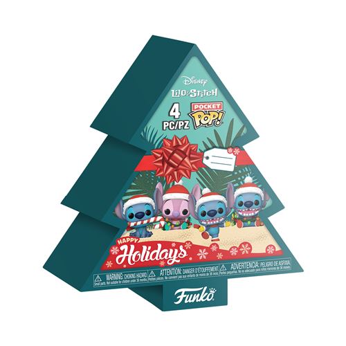 Figurine Funko Pocket Pop Stitch Holiday 4pk Tree box