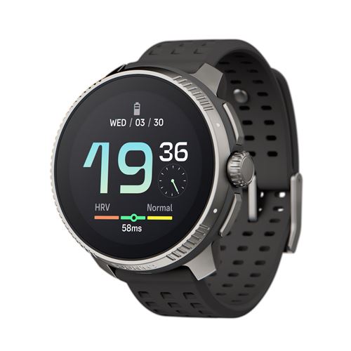 Montre connectée Suunto Race 36 mm Titanium Charcoal avec bracelet silicone Noir