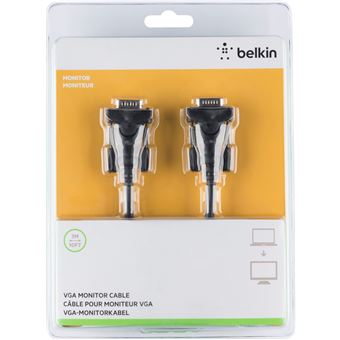 Câble de raccordement VGA Belkin F2N028bt3M pour moniteur 3 m Noir