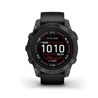 Montre connectée Garmin Epix Pro Gen 2, 47mm Acier Gray avec bracelet silicone Noir