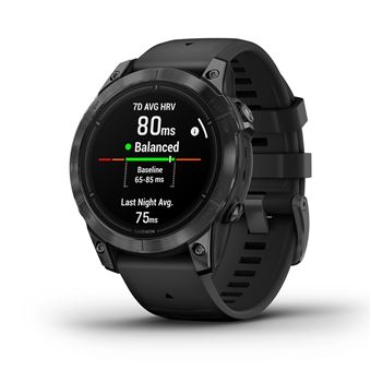 Montre connectée Garmin Epix Pro Gen 2, 47mm Acier Gray avec bracelet silicone Noir