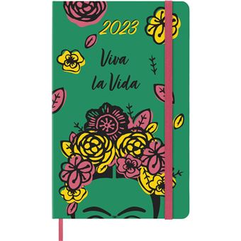 Agenda scolaire Moleskine 2022 2023 Journalier Frida Kahlo grand format Vert