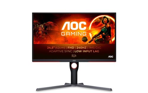Ecran PC Gaming AOC 25G3ZMBK 24 5 VA FHD 0 5ms MPRT 240Hz HDMI DP Pivot Réglable en hauteur Adaptive Sync - vue 3