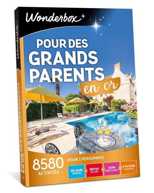 Coffret cadeau Wonderbox Pour des grands-parents en or