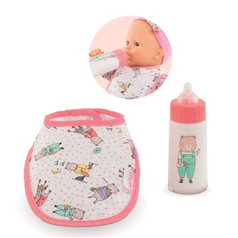 Bavoir et Biberon Magique Corolle pour poupon 36 à 42 cm