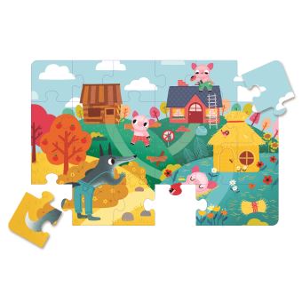 P'tit jeu de Puzzles Auzou Bienvenue chez les 3 petits cochons