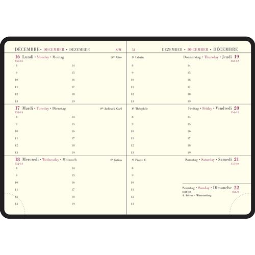 Exacompta - Agenda de poche Journal 13 Quadrillé Plastique 8,5 x 13 cm  Janvier à Décembre 2024 - Couleurs assorties