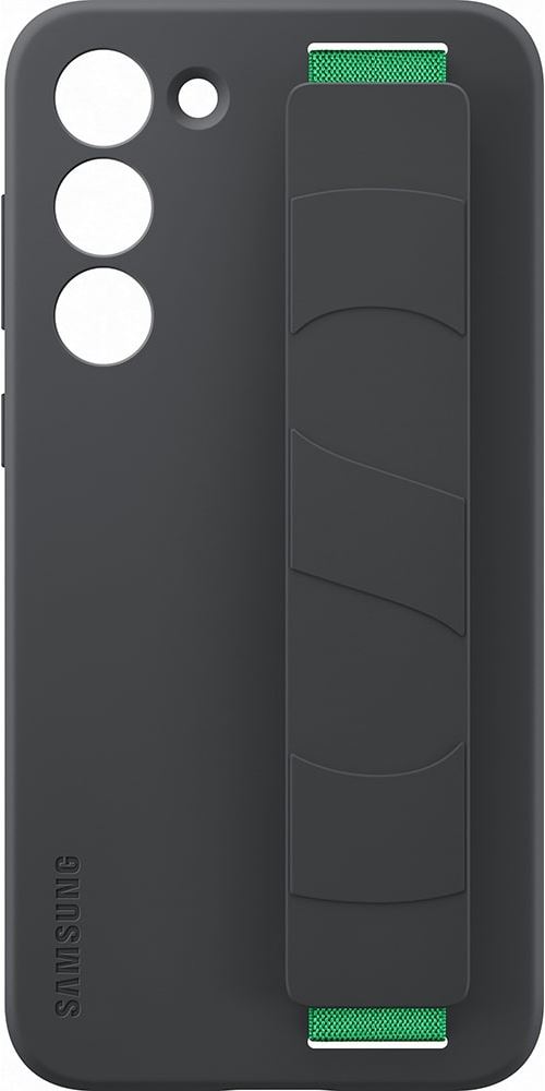 Coque en silicone avec lanière pour Samsung Galaxy S23+ 5G Noir