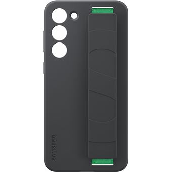 Coque en silicone avec lanière pour Samsung Galaxy S23+ 5G Noir