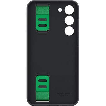 Coque en silicone avec lanière pour Samsung Galaxy S23+ 5G Noir