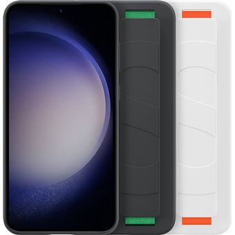 Coque en silicone avec lanière pour Samsung Galaxy S23+ 5G Noir