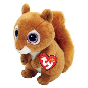 Peluche Ty Beanie Babies Small Squirel L'Ecureuil Marron et Blanc