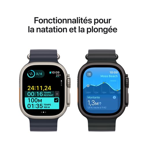 Apple Watch Ultra GPS Cellular Boîtier en Titane de 49 mm avec