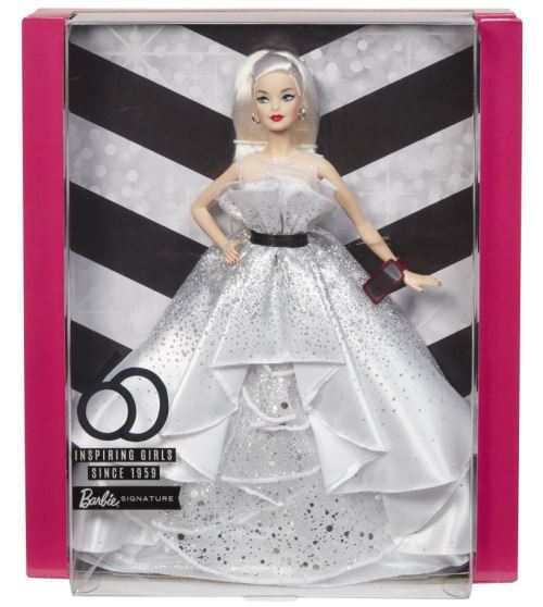 Barbie Signature Poupée De Collection 60Ème Anniversaire Aux Cheveux Blancs Et À La Robe Inspiration Diamants, Jouet Collector, Fxd88