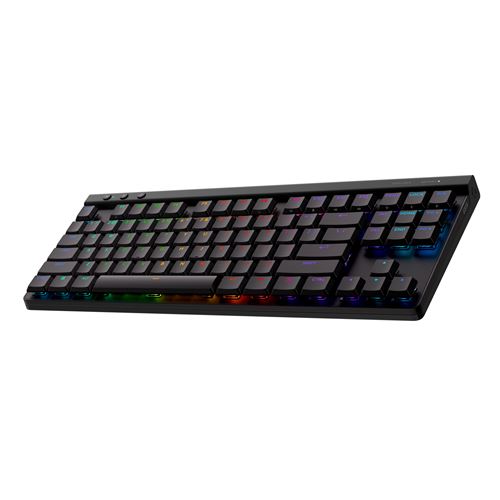 Clavier gaming sans fil Azerty Logitech G515 LIGHTSPEED TKL contacts mécaniques linéaires rouge Bluetooth Noir Clavier gaming sans fil Azerty Logitech G515 LIGHTSPEED TKL contacts mécaniques linéaires rouge Bluetooth Noir