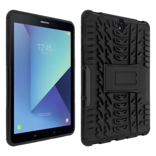 Avizar Coque Samsung Galaxy Tab S3 Coque Antichocs renforcé + Support intégré - Noir