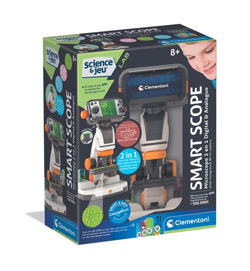 Jeu de sciences Clementoni Microscope 2 en 1 Digital & Analogue Wi Fi