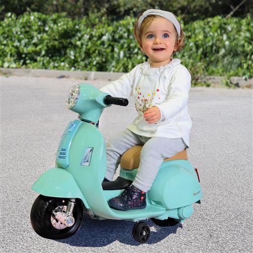 Véhicule électrique pour enfant Mini Vespa GTS Vert d'eau - Main Image