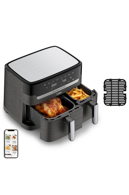 Friteuse Sans Huile Tefal Dual Easy Fry & Grill Ey905B10 8.3 L Gris Reconditionné