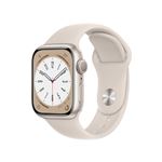 Apple Watch Series 8 GPS, boîtier Aluminium Lumière Stellaire 41mm avec Bracelet Lumière Stellaire