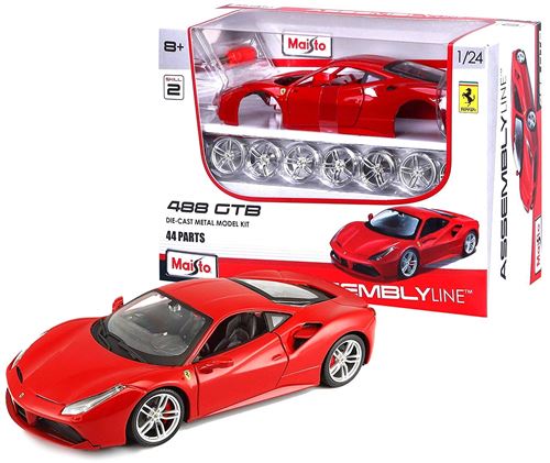 Vehicule Bburago Maisto Ferrari 488 GTB 1 24 Rouge Voiture Achat prix fnac