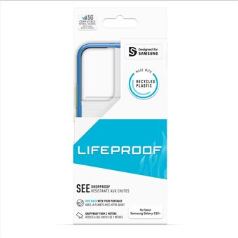 Coque renforcée pour Samsung Galaxy S22+ LifeProof See Transparent contour Bleu