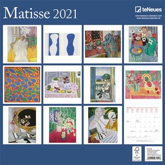 Calendrier TeNeues Matisse 2021 30 x 30 cm