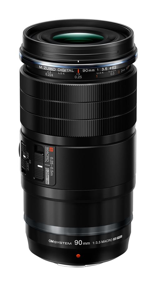 Objectif hybride OM System .Zuiko Digital ED 90mm f3 5 Macro x2 IS PRO
