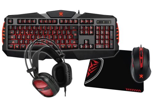 Pack 4-en-1 Alpha Omega Players C49 Noir et rouge pour PC