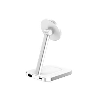 Chargeur induction 3 en 1 Force Power MagSafe 15W Garantie à vie Blanc