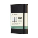 Agenda-carnet 2021 semainier Moleskine Rigide petit format Noir